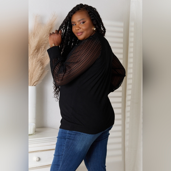 Double Take Designer Black Round Neck Raglan Sleeve Blouse. Various Sizes NWT - Picture 9 of 9